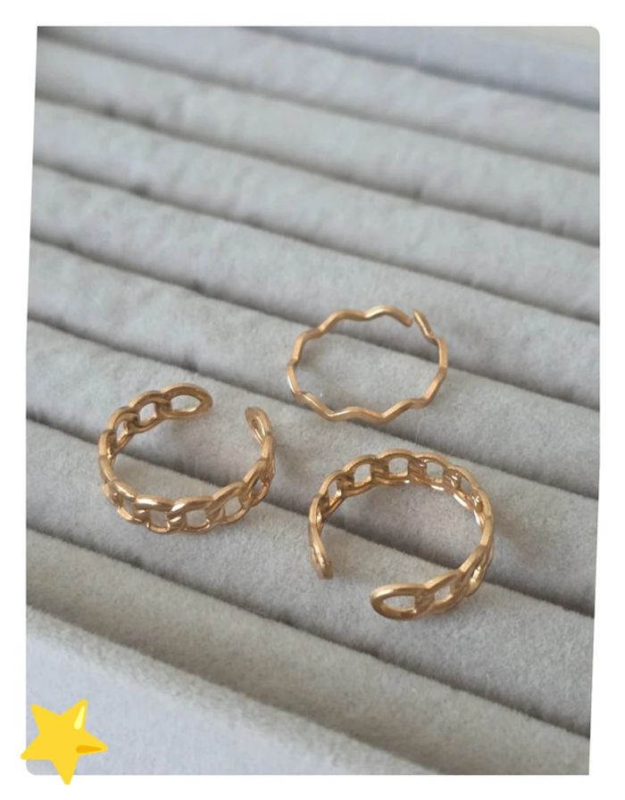 Lot 3 bague taille unique / réglable - photo numéro 2