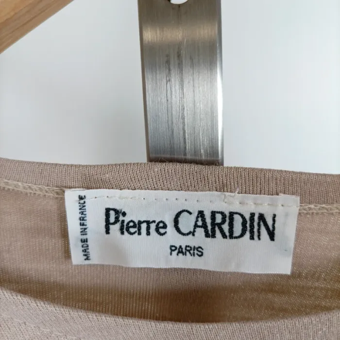 Sweat léger beige Pierre Cardin manches longues Made in France logo taille S/M estimée A1288 - photo numéro 3