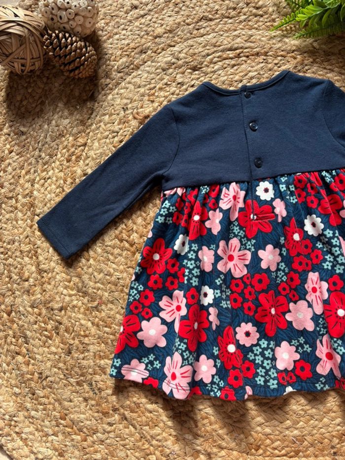 🌺Robe manche longue bleu foncé/ bleu marine au motif fleuris Taille 6mois/68cm🌺 - photo numéro 8