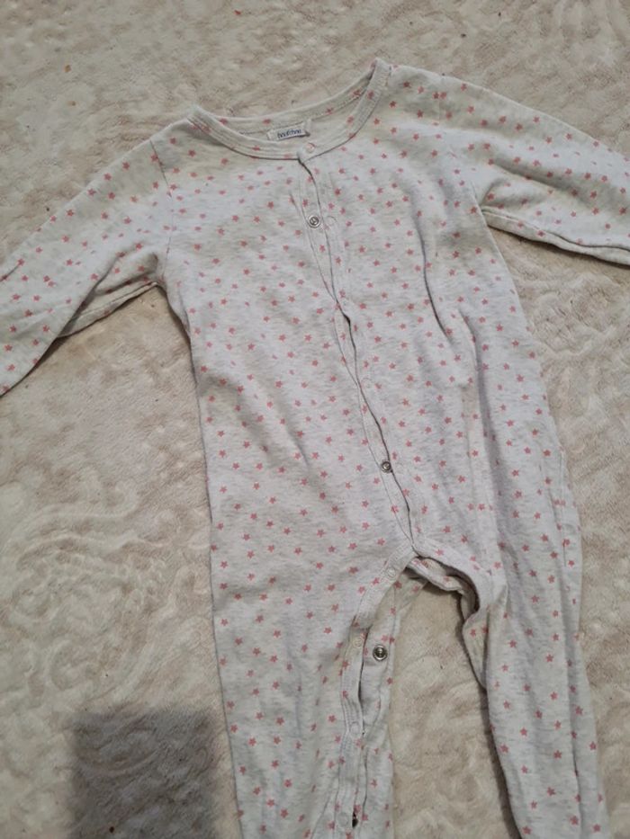 Pyjama boutchou léger 12 mois gris pois rose - photo numéro 2