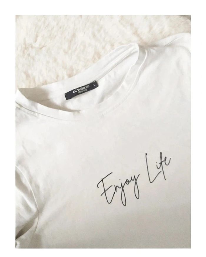 Robe grossesse manches longues blanc cassé extensible LC Waikiki taille L confortable - photo numéro 2