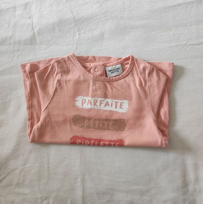 T-shirt bébé fille rose Tape à l’œil 9 mois - photo numéro 1
