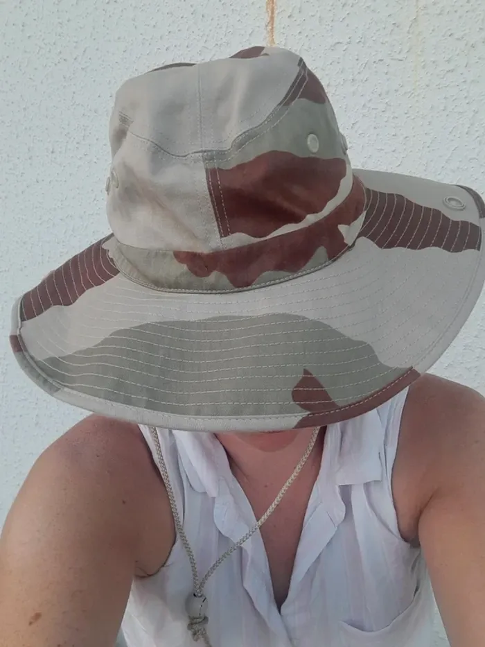 Chapeau militaire camouflage sable désert - photo numéro 7