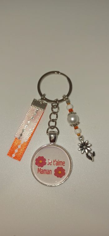 Porte clé message bijoux de sac " Je t'aime maman "