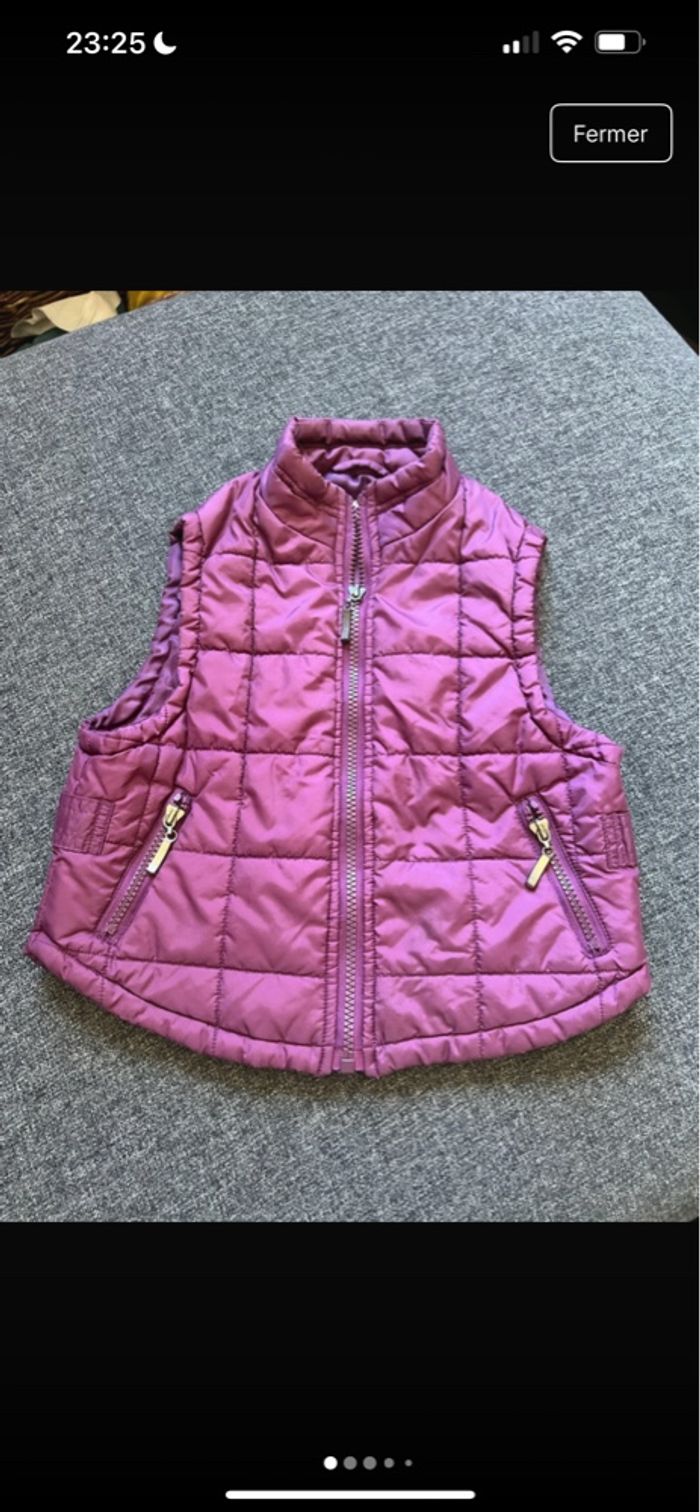 Doudoune sans manche vinyl fraise