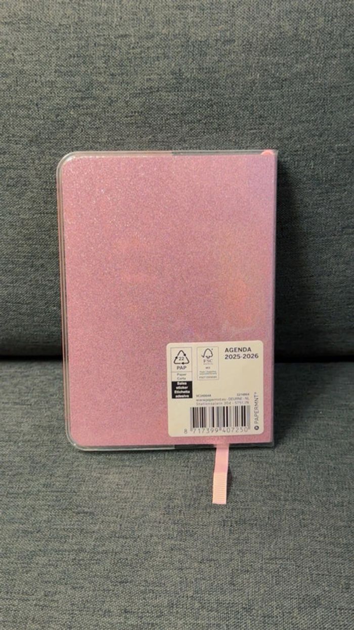 Agenda Rose à Paillettes 2025/2026 Format A6 Neuf - photo numéro 2