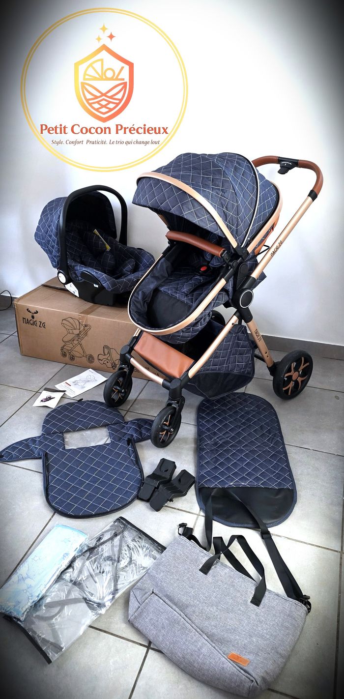 Poussette 3-en-1 Magic ZC bleu / Neuve / Vendeuse déclarée dans la puériculture.