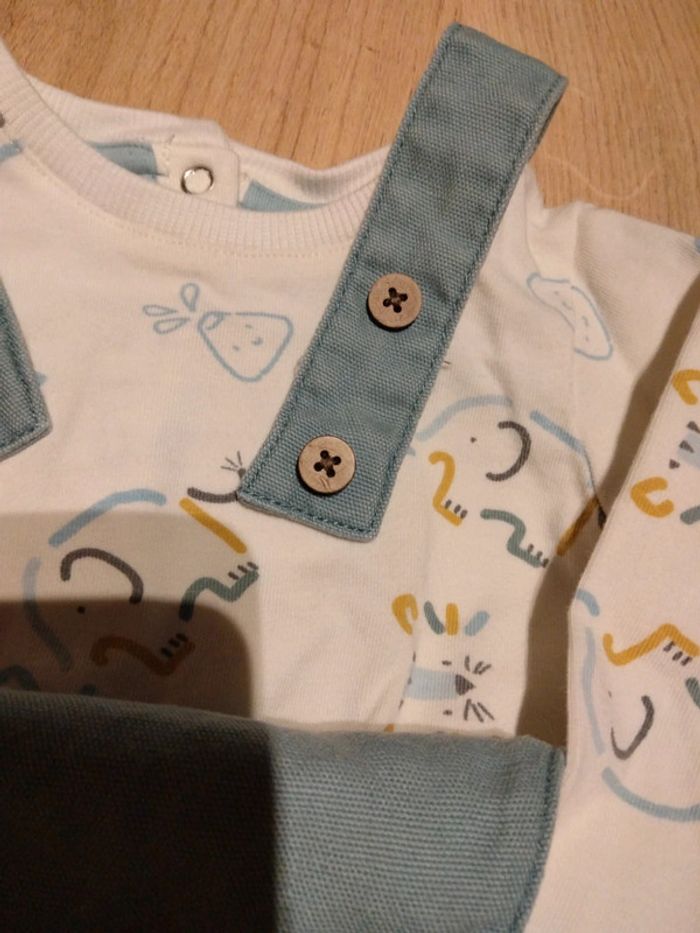 Ensemble salopette tee shirt ML orchestra 6mois - photo numéro 4