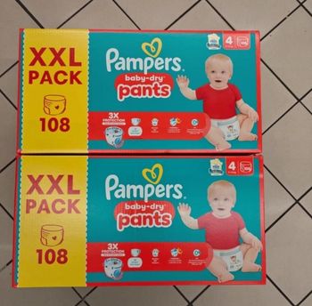 2 cartons de couches pampers pants XXL taille 4