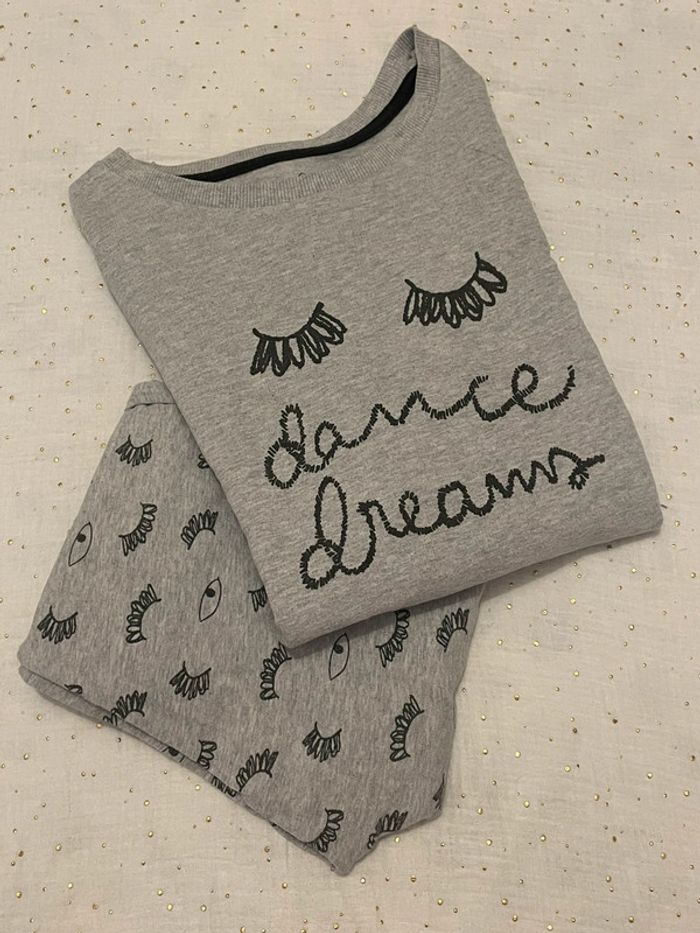 Pyjama long gris 11-12 ans fille