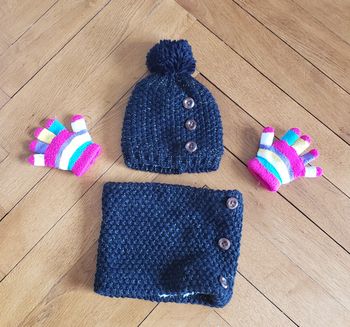Bonnet, snood, gants hiver