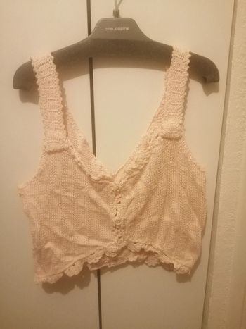 🌸Top court maille saumon Taille 38/40 Vintage 🌸
