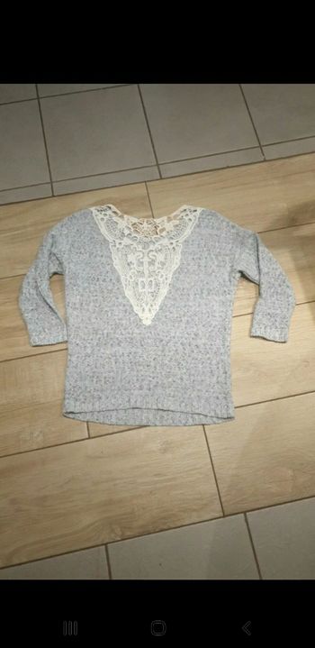Pull dentelle manches 3/4 S