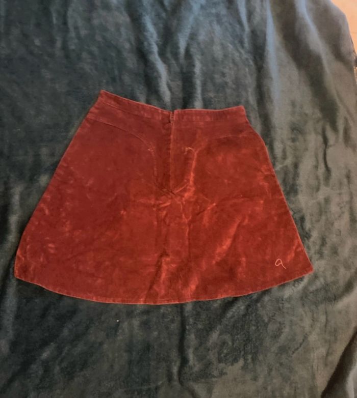 Jupe bordeaux en velours plat
