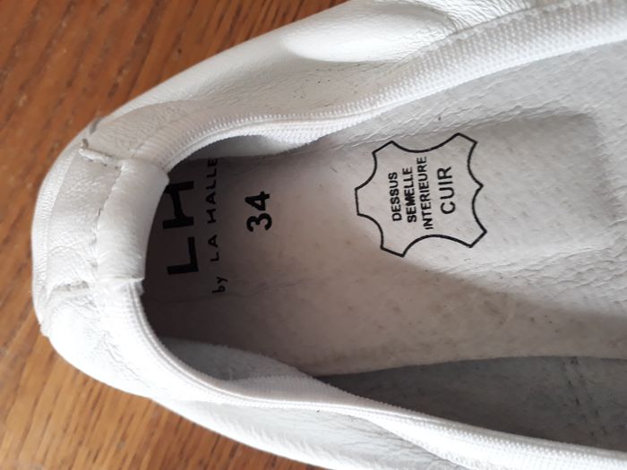 Ballerines blanches en cuir La Halle 34 - photo numéro 3