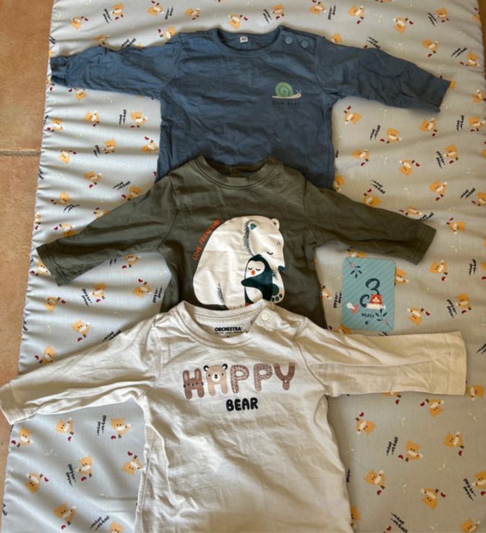 Lot de 3 t-shirts ML 3 mois