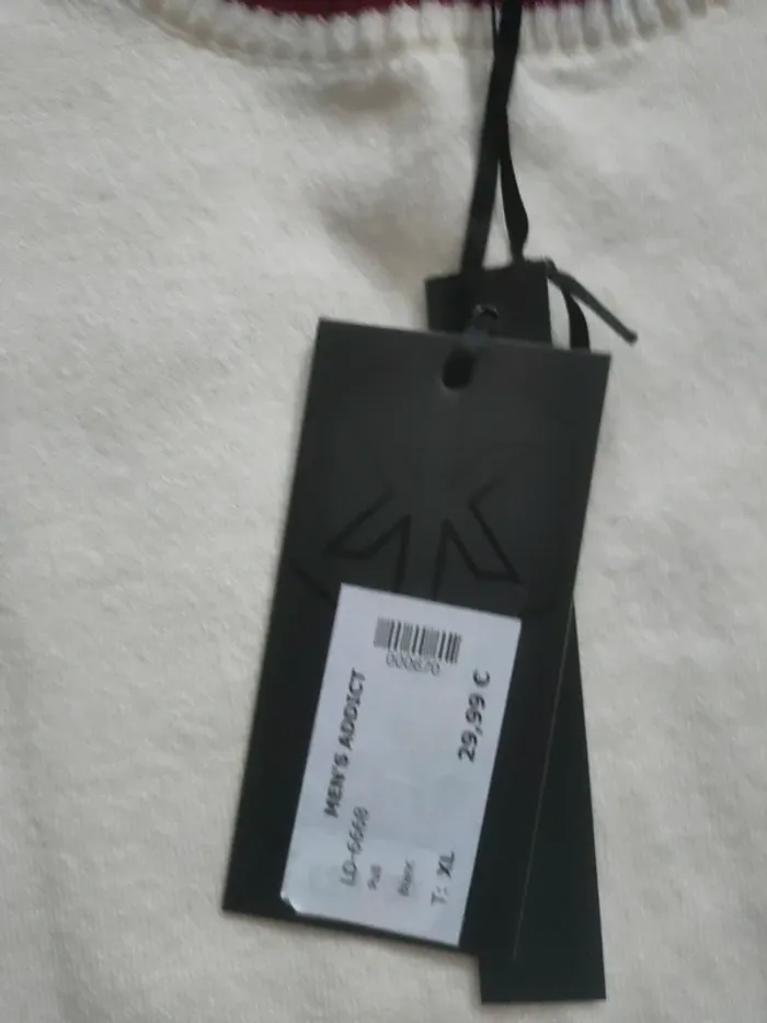 Pull blanc homme XL kenzarro xl neuf - photo numéro 4