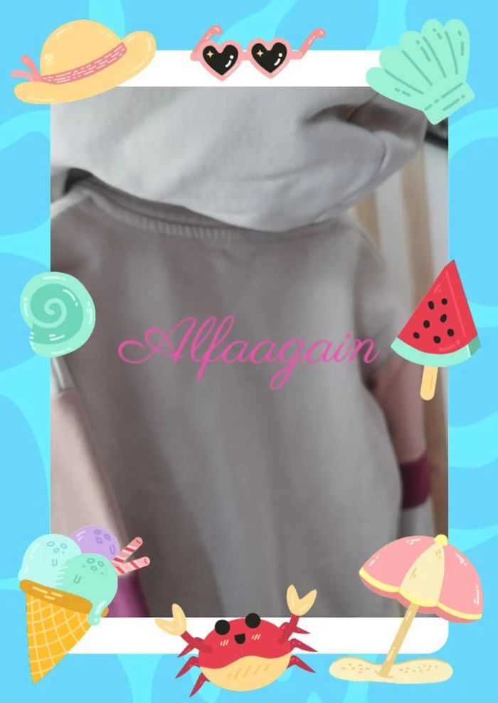 Pull sweat à capuche rose tao 8ans - photo numéro 7