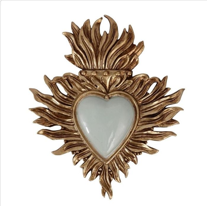 Ex voto coeur vert amande