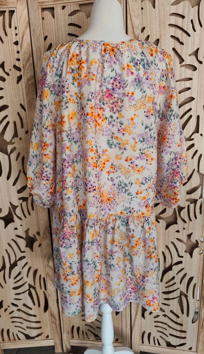 robe fleurie, coupe ample manches 3 quart Taille M H&M - photo numéro 5