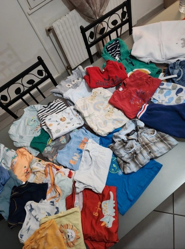 ​Maxi Lot Bébé Garçon / Mixte 18M (80-86cm) Essentiels Hiver/Mi-Saison + Gigoteuse