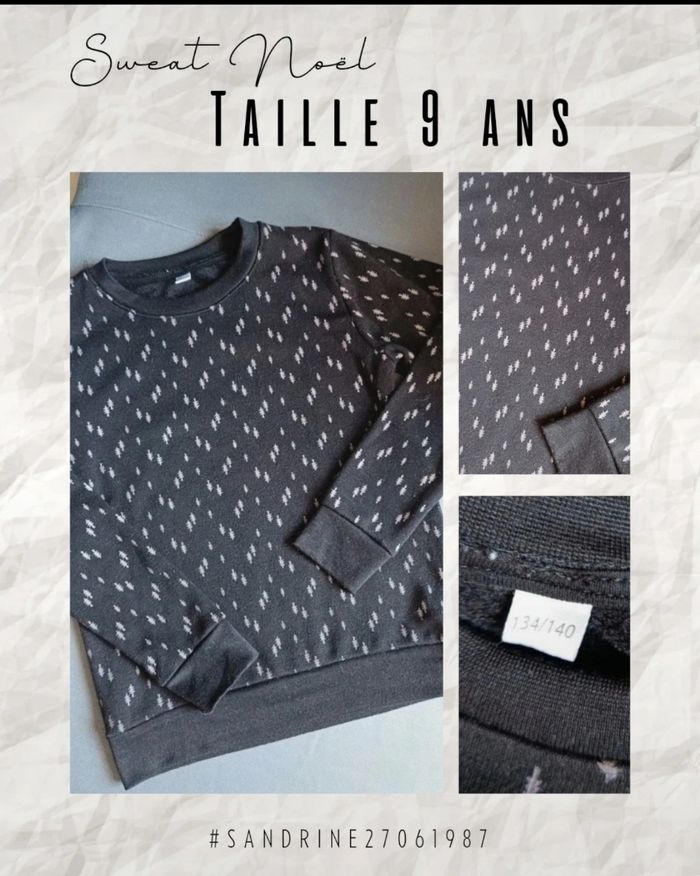 Sweat noir motif sapin