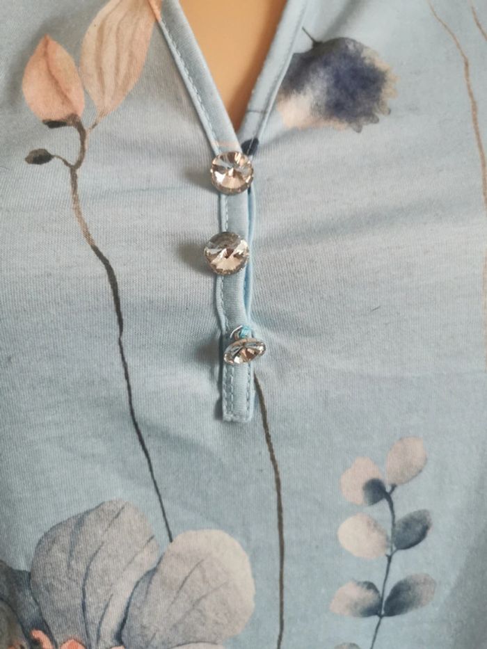 🌺Robe bleu-rose Dentelle. Taille 38. Chic me🌺 - photo numéro 4