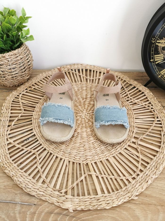 Sandales bohème, espadrilles en jean bleu clair H&M Pointure 24 - photo numéro 5