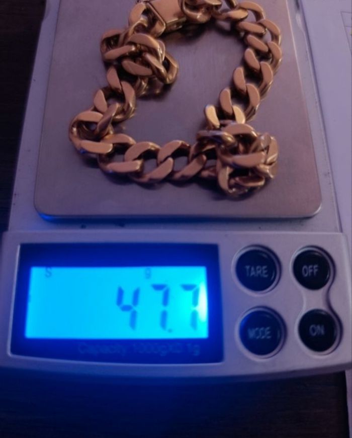 Bracelet gourmette or jaune 18k