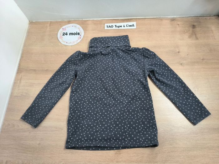 Lot 2 t-shirts col roulé manches longues 24 mois - photo numéro 3