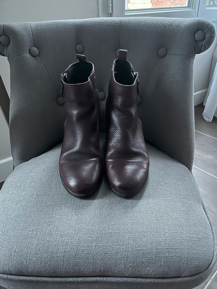Bottines bordeaux cuir taille 40