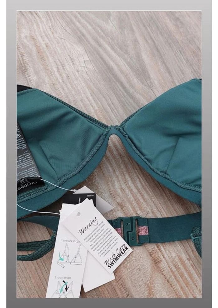 Haut de maillot de bain triangle vert et rose - Taille S Protest - photo numéro 2
