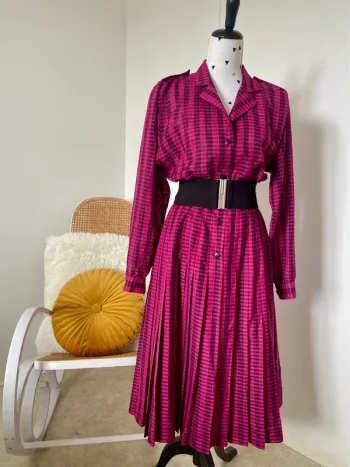 Robe carreaux rose
