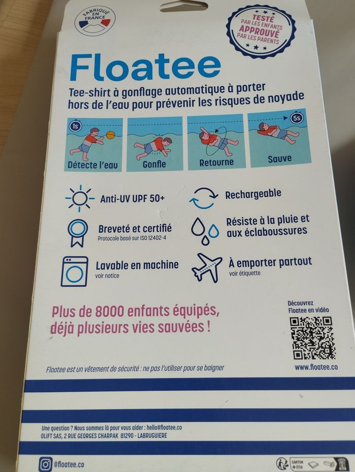 T shirt de bain Floatee taille 3 ans neuf manche longues - photo numéro 6