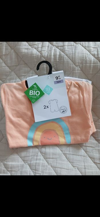 Lot 2 barboteuse combishort fille tex baby 74 cm 12 mois