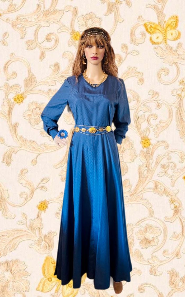 💙Magnifique longue robe bleue vintage style médiéval féerique fairycore medieval blue dress💙 - photo numéro 4