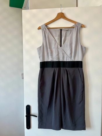 Robe tailleur satinée grise H&M