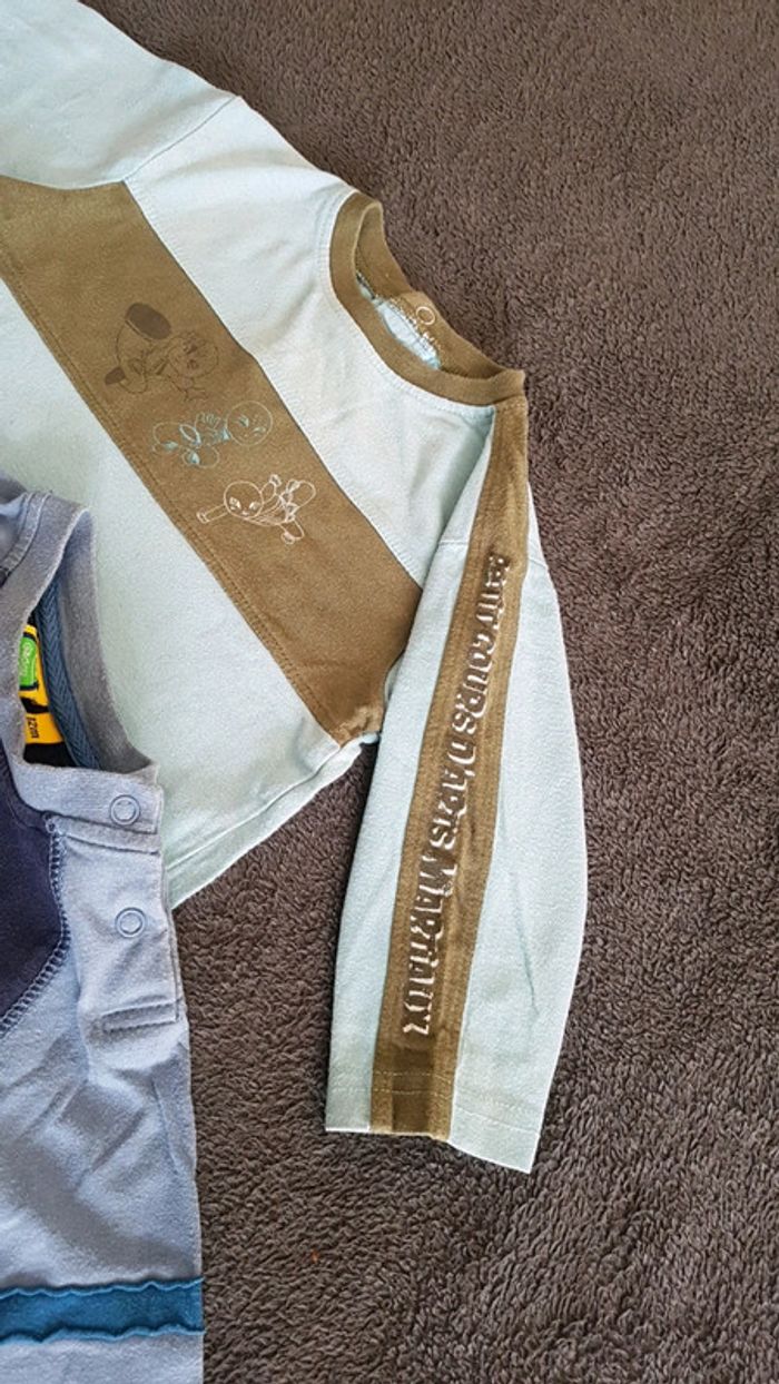 Lot de 2 tee-shirt manche longue taille 12 mois - photo numéro 3