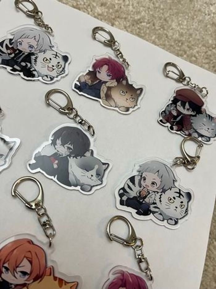 Lot de 10 portes clé « Bungo Stray Dogs » neuf - photo numéro 3