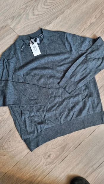 Pull femme gris M 38 40 cachemire col rond neuf avec étiquette