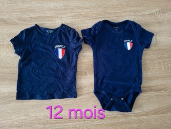 T-shirt et body bébé foot 12 mois