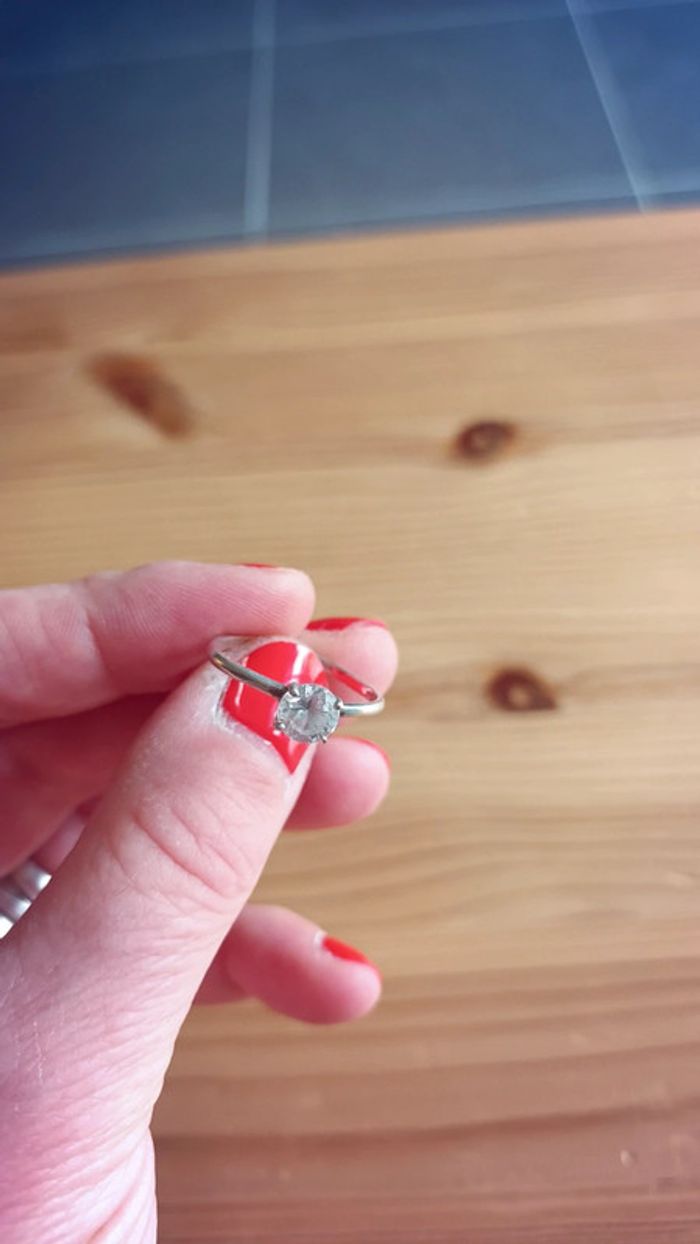 Solitaire en argent 925 et gros zirconium - photo numéro 6