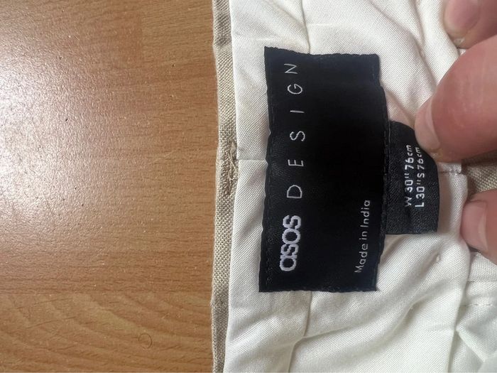 Pantalon à pince beige Asos design homme taille 40 - photo numéro 3