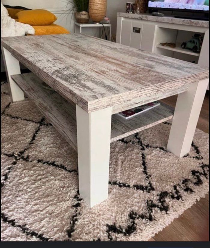 Table basse bois et blanc - photo numéro 4