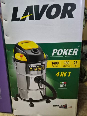Aspirateur Eau et Poussière LAVOR Poker 4en1 Neuf. 