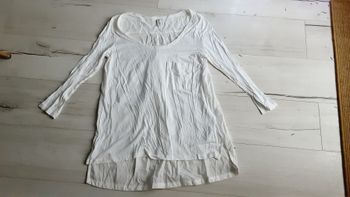 Vêtement femme top haut tee-shirt manches longues tunique blanche De corps by Esprit taille L