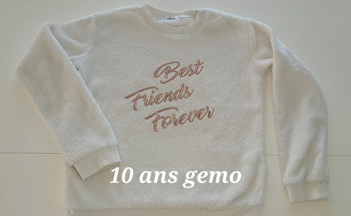 Sweat pull doux pilou peluche 10 ans gemo
