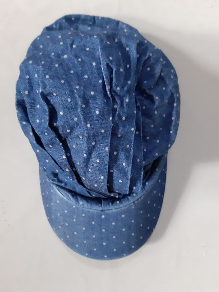 Casquette jean / denim à pois fille - 4 ans - photo numéro 1