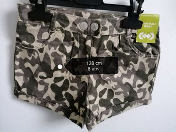 Short militaire kaki fille 8 ans