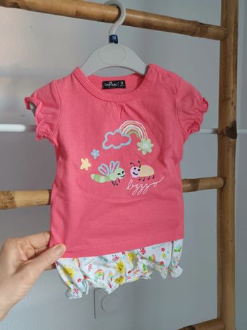 Ensemble été fille short + t-shirt 3 mois neuf